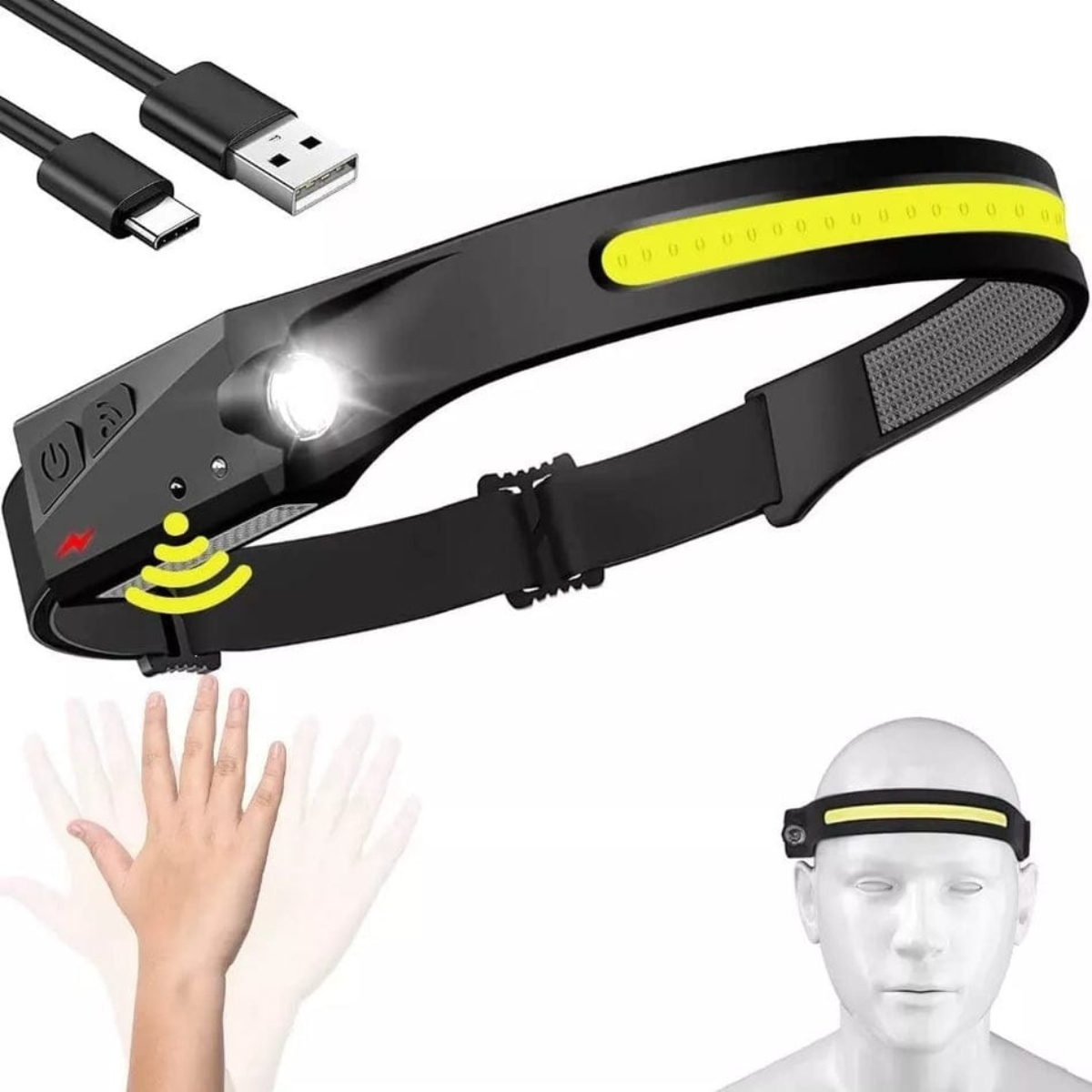 FlashTrail® Linterna Recargable de Cabeza