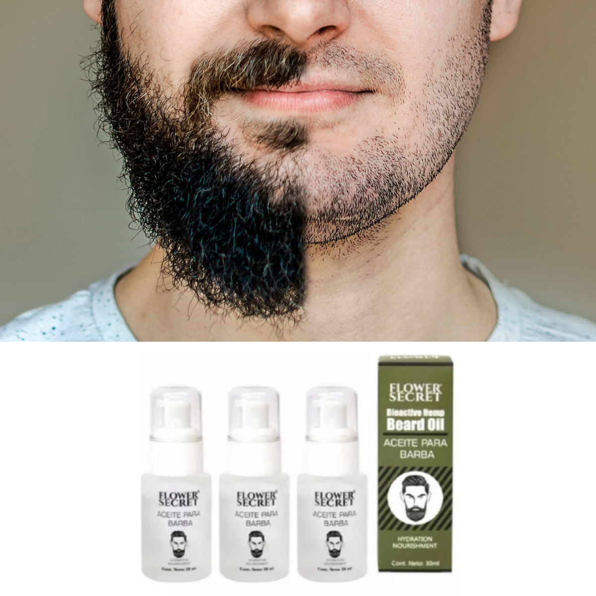 BoldStache® Aceite para Barba Caballero