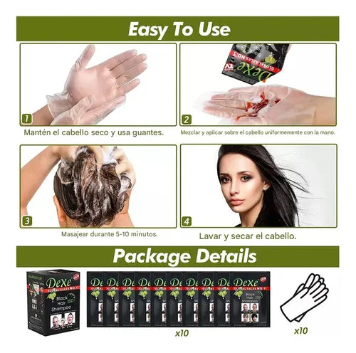 DexeCover® Shampoo Cubre Canas Orgánico Dexe