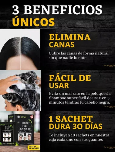 DexeCover® Shampoo Cubre Canas Orgánico Dexe