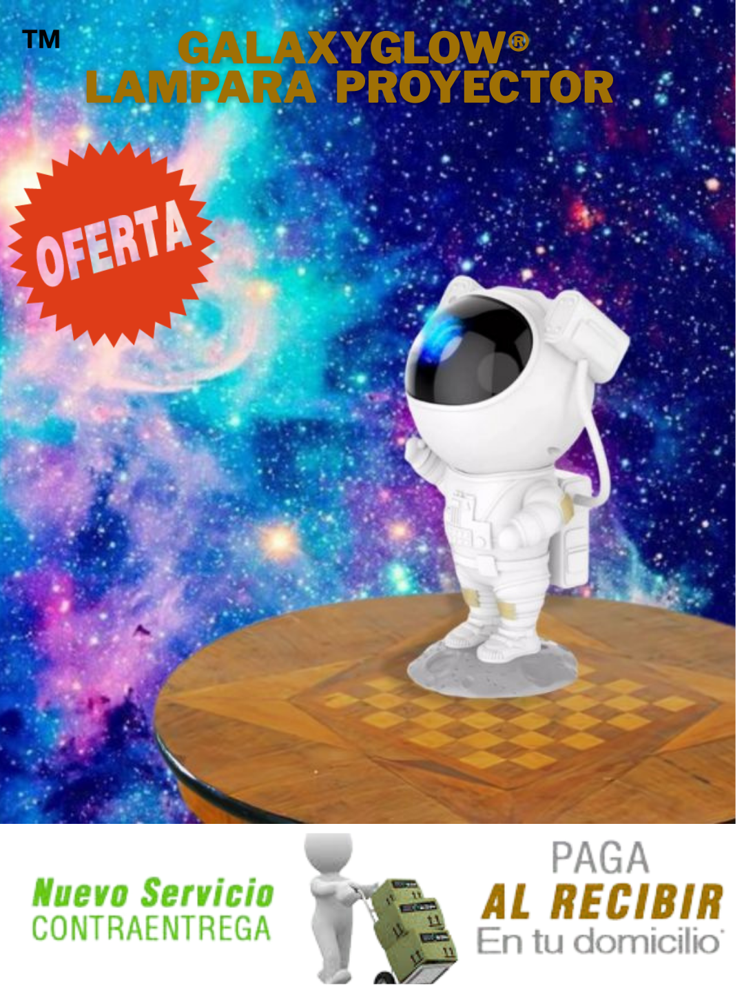 GalaxyGlow®  Lampara Astronauta Proyector GALAXIA